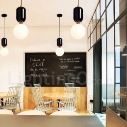 Luminária pendente moderna contemporânea com cúpula de vidro