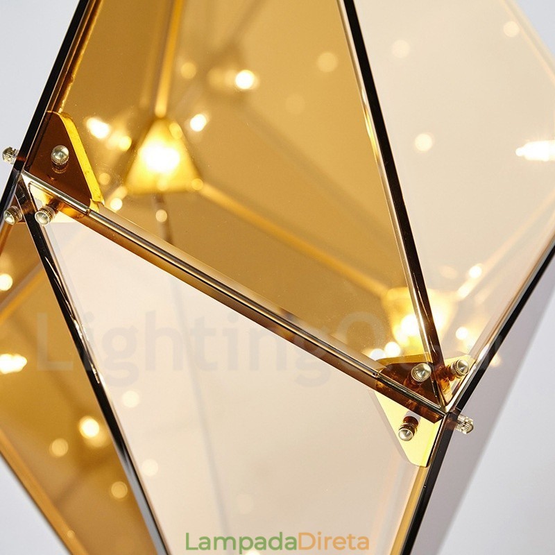 Luminária pendente moderna contemporânea com abajur de vidro