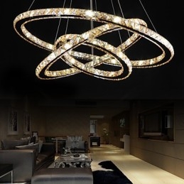 Luzes de teto com anel de estilo moderno Lâmpada de teto de cristal
