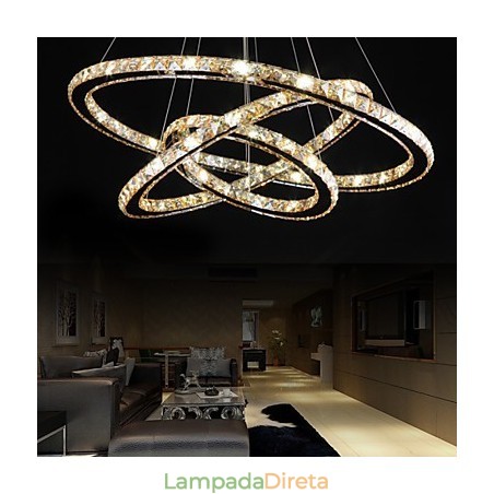 Luzes de teto com anel de estilo moderno Lâmpada de teto de cristal Luzes de teto com anel de estilo moderno Lâmpada de teto de cristal