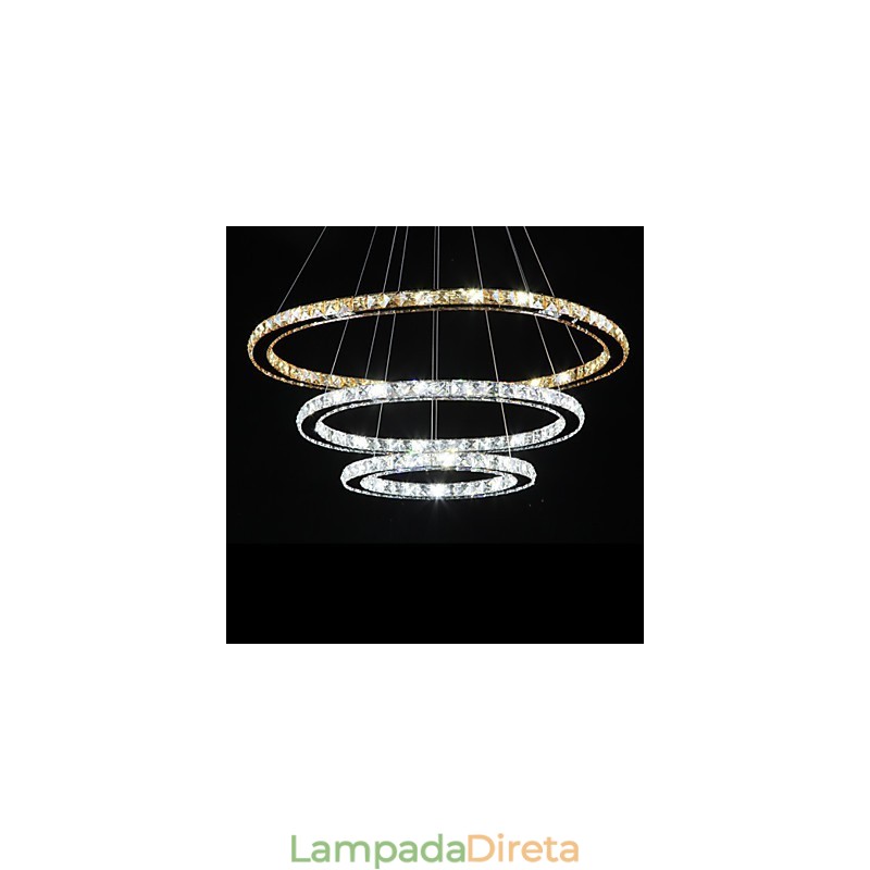 Luzes de teto com anel de estilo moderno Lâmpada de teto de cristal