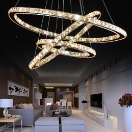 Luzes de teto com anel de estilo moderno Lâmpada de teto de cristal