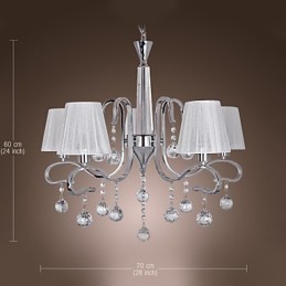 Lustre moderno contemporâneo de cristal galvanizado