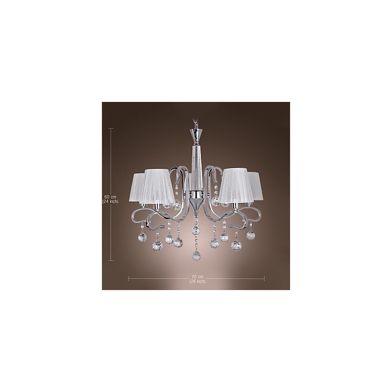 Lustre moderno contemporâneo de cristal galvanizado