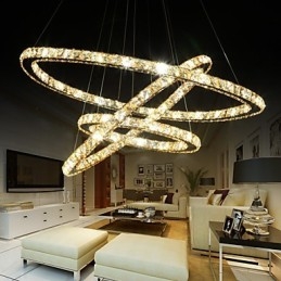 Luzes de teto com anel de estilo moderno Lâmpada de teto de cristal