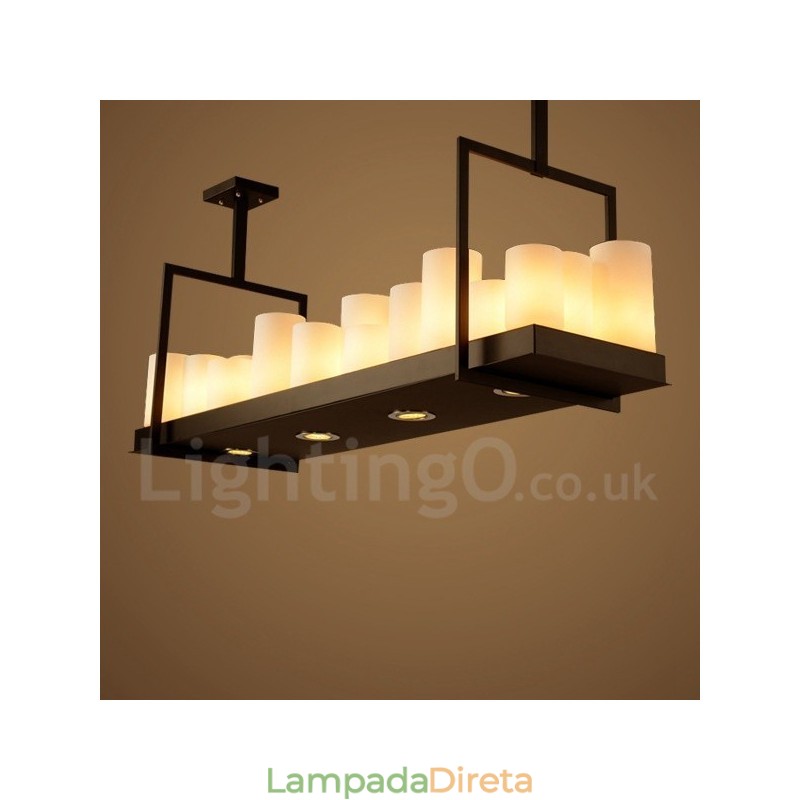 Luminária pendente rústica vintage para castiçal