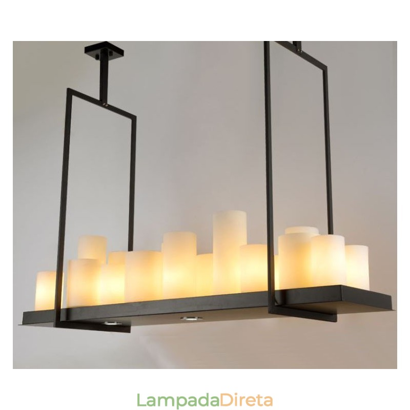 Luminária pendente rústica vintage para castiçal