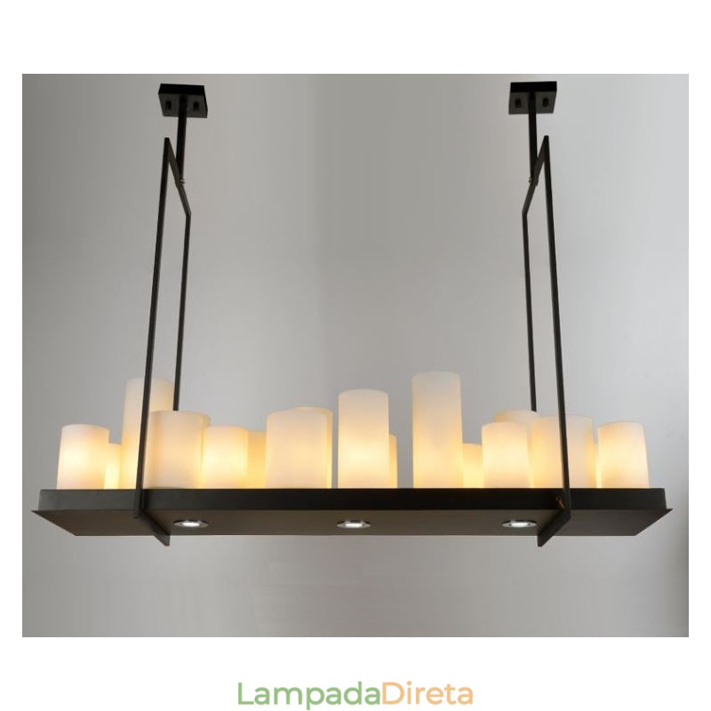 Luminária pendente rústica vintage para castiçal