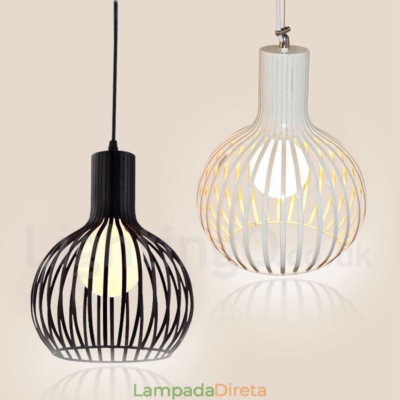 Luminária pendente moderna contemporânea de metal com globo de 1 luz