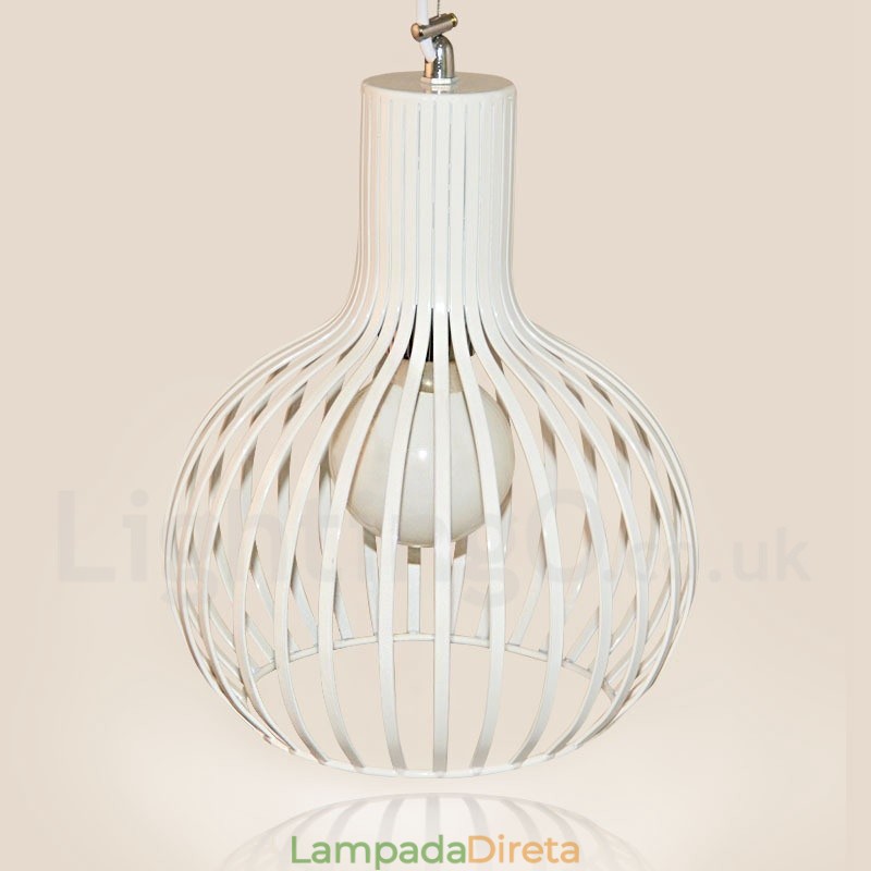 Luminária pendente moderna contemporânea de metal com globo de 1 luz