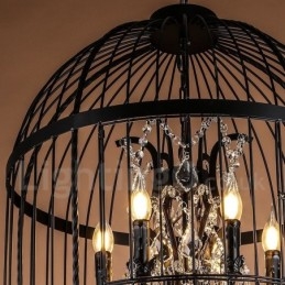 Retro Vintage Metal 8 Luzes Gaiola de Pássaro Pendente Luz