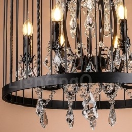 Retro Vintage Metal 8 Luzes Gaiola de Pássaro Pendente Luz