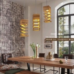 Luminária pendente de madeira contemporânea moderna