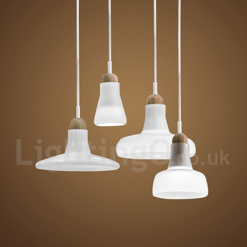 Luminária pendente retrô vintage com abajur de vidro