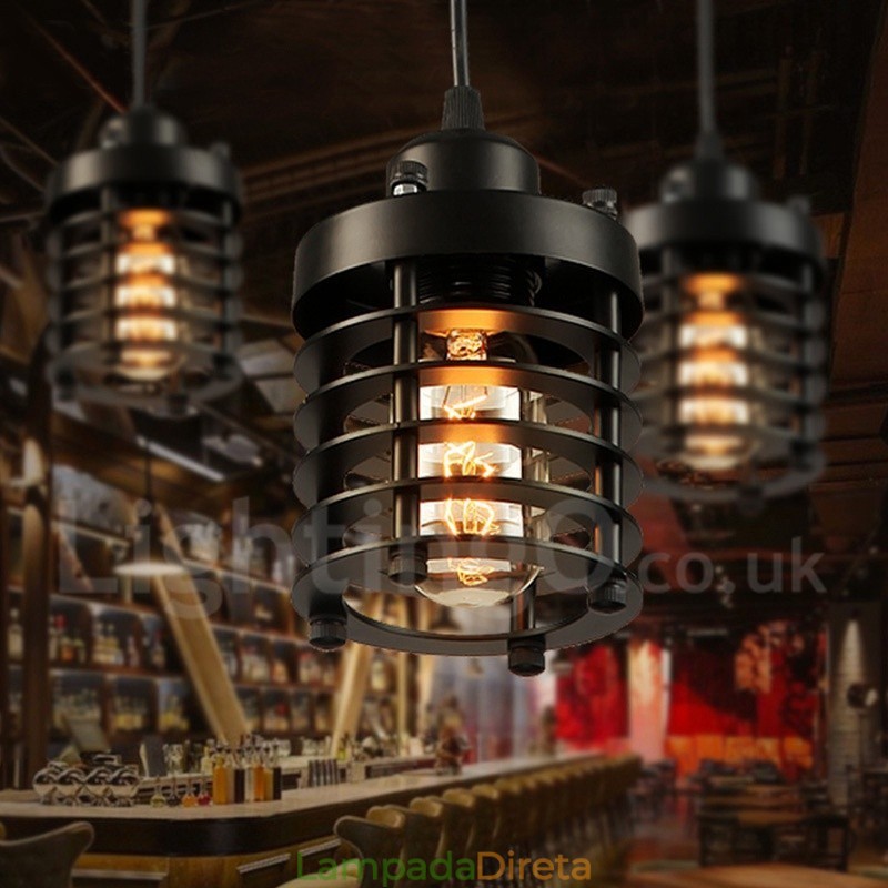 Retro Vintage Metal 1 Luz Pendente Luz
