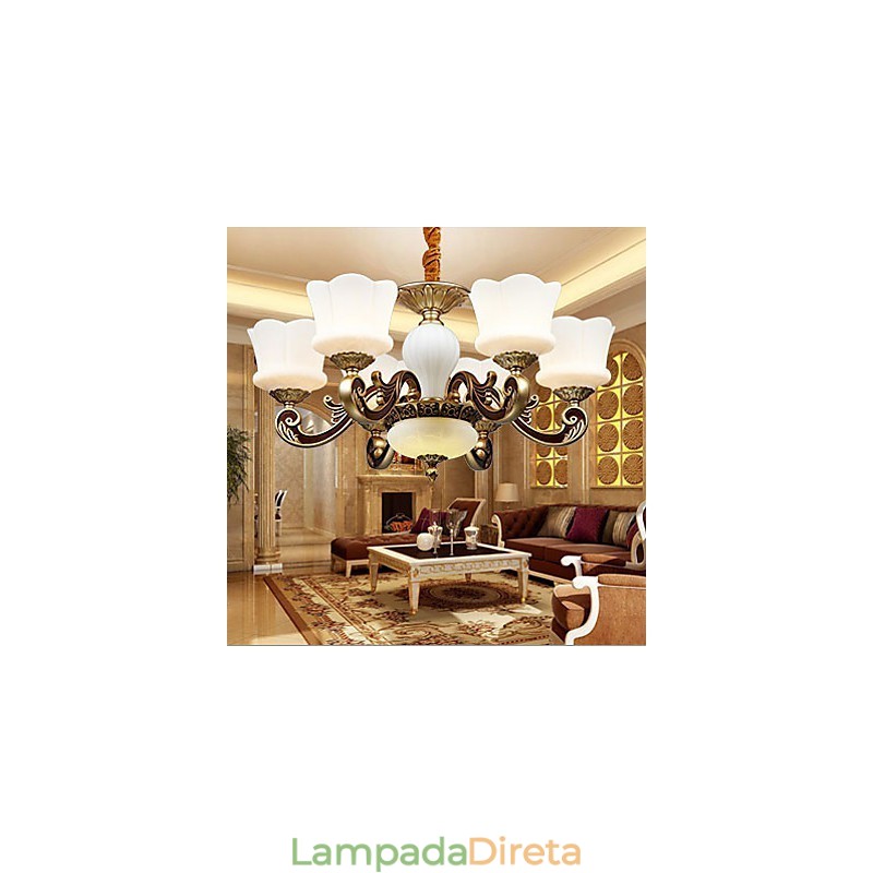 Jardim criativo liga de zinco retro jantar pingente lâmpada lustre