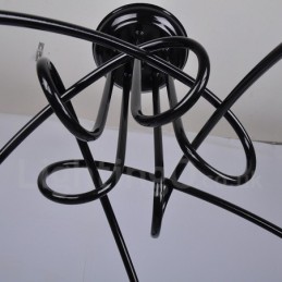 Lustre de metal preto country com 5 luzes