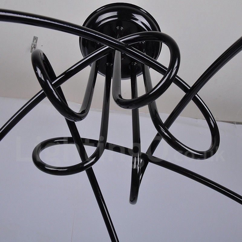 Lustre de metal preto country com 5 luzes