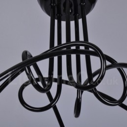 Lustre de metal preto country com 5 luzes