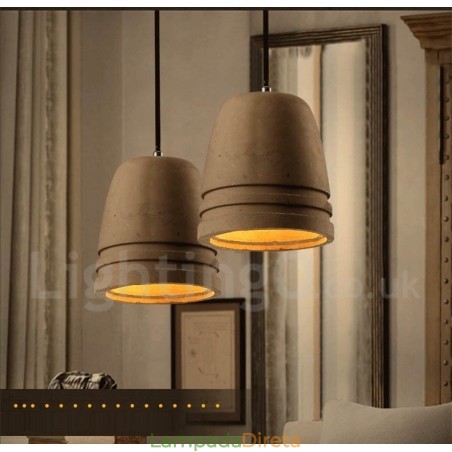 Luminária pendente retrô vintage de concreto Luminária pendente retrô vintage de concreto