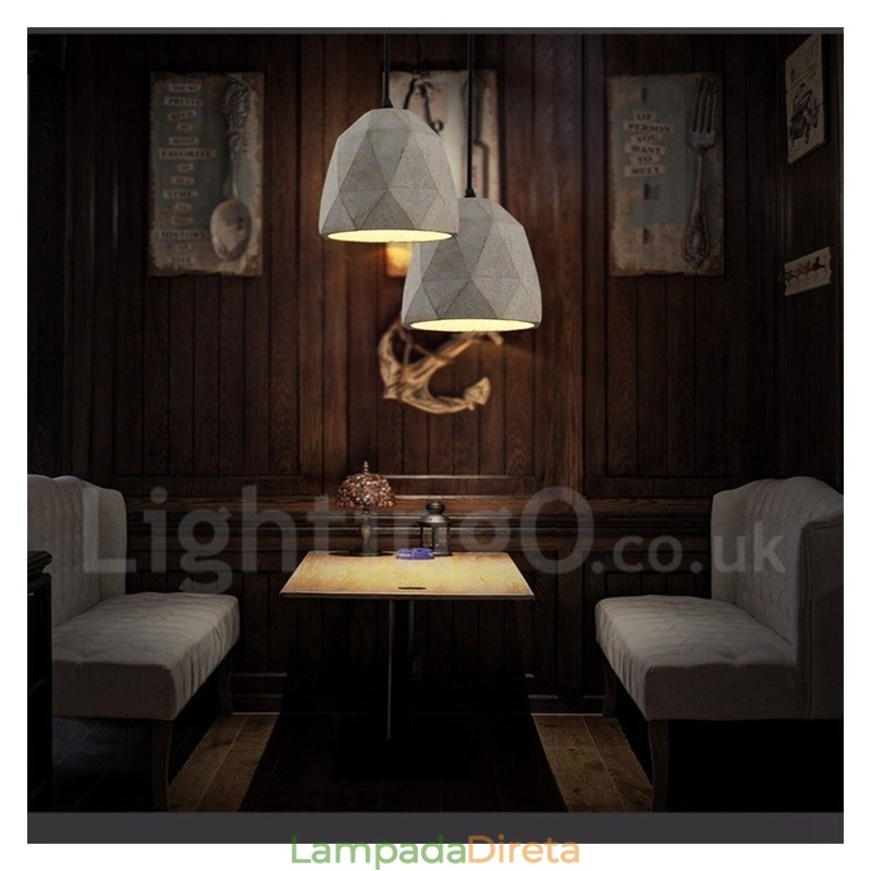 Luminária pendente vintage Concrte 1 luz