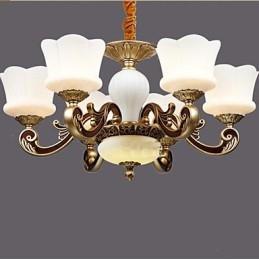 Jardim criativo liga de zinco retro jantar pingente lâmpada lustre
