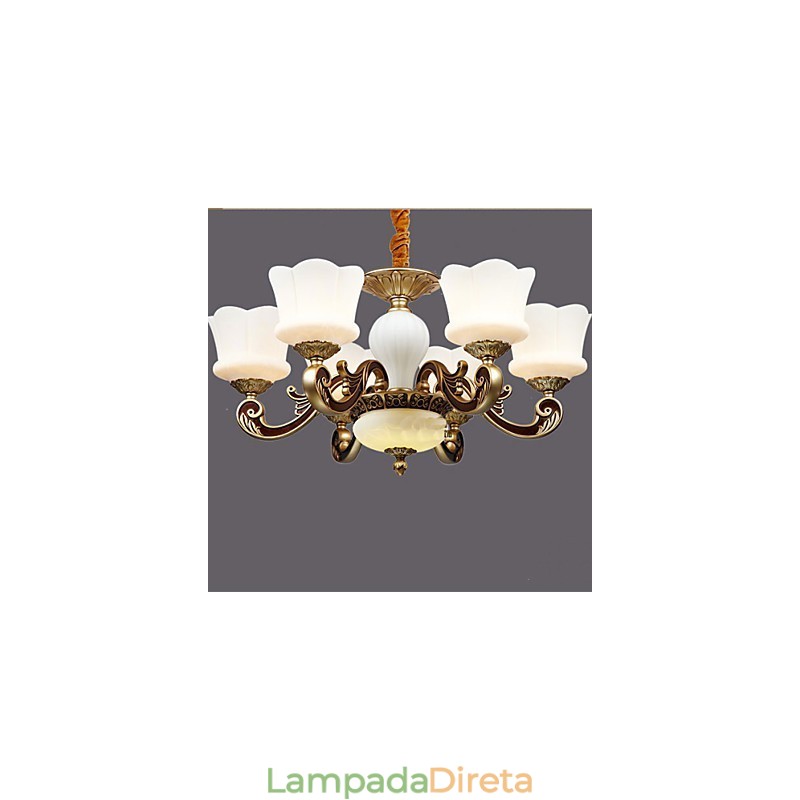 Jardim criativo liga de zinco retro jantar pingente lâmpada lustre