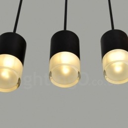 Para 3 luzes pendentes pretas com cúpula de vidro