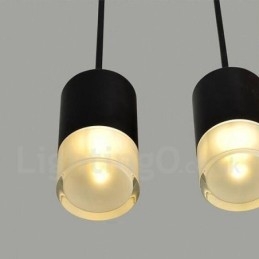 Para 3 luzes pendentes pretas com cúpula de vidro