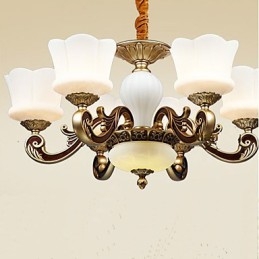 Jardim criativo liga de zinco retro jantar pingente lâmpada lustre