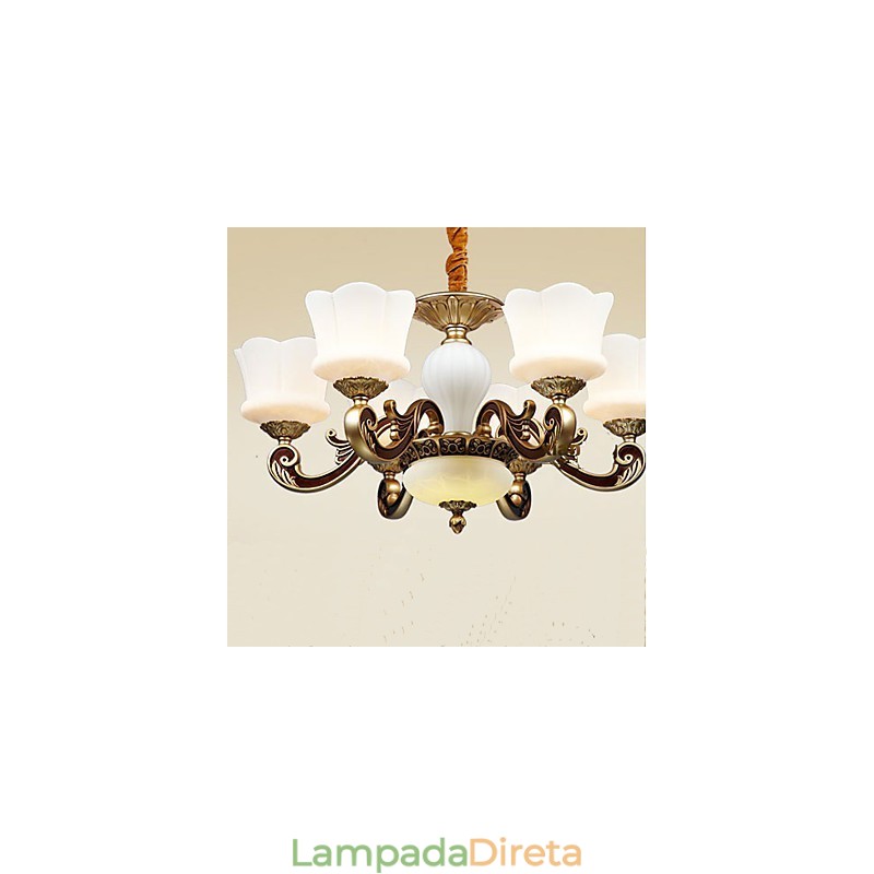 Jardim criativo liga de zinco retro jantar pingente lâmpada lustre