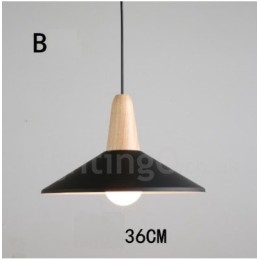 Luminária pendente moderna contemporânea de madeira e metal multicolorida