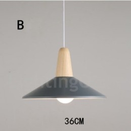 Luminária pendente moderna contemporânea de madeira e metal multicolorida