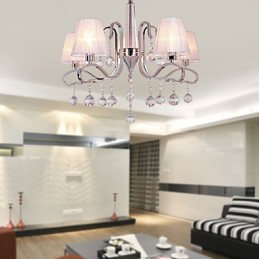 Lustre moderno contemporâneo de cristal galvanizado