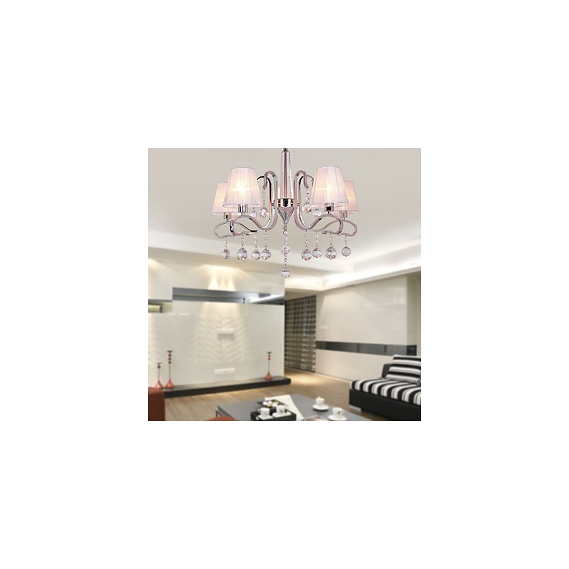 Lustre moderno contemporâneo de cristal galvanizado