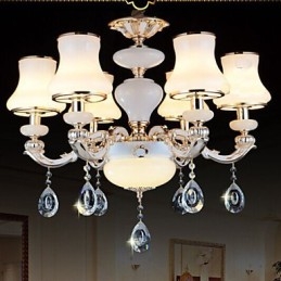 O luxuoso lustre pendente de jade natural do lustre pendente de cristal europeu