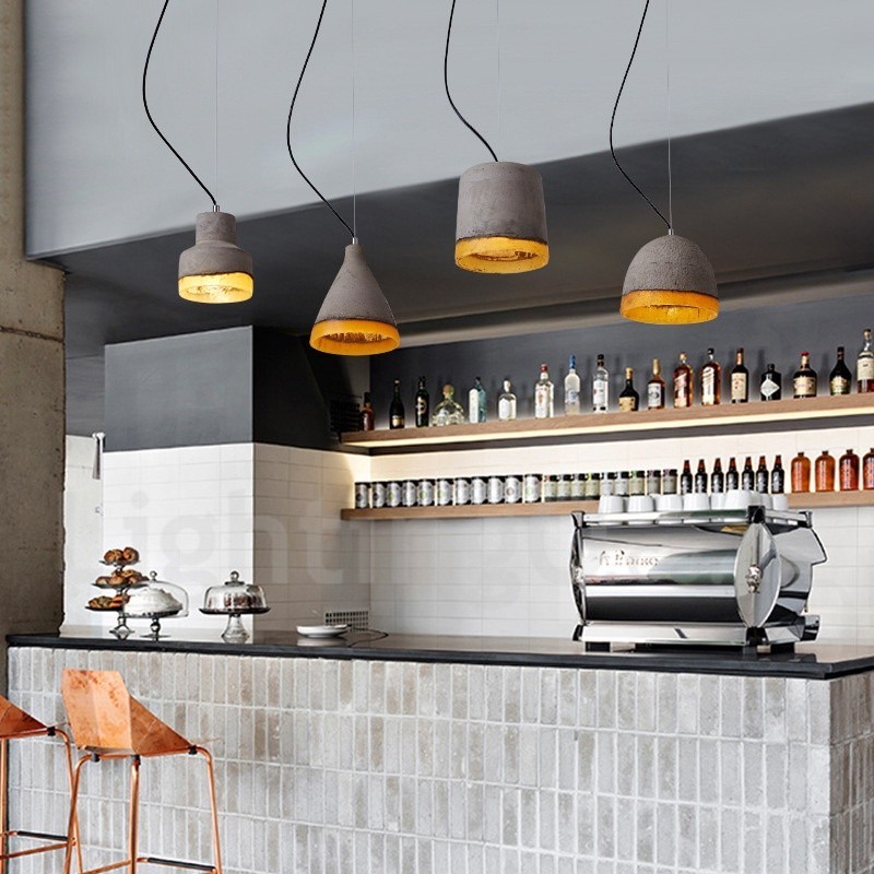 Luminária pendente moderna contemporânea Concrte 1 luz