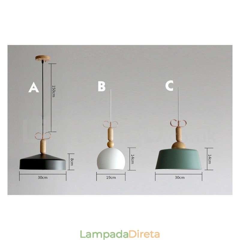 Luminária pendente moderna contemporânea multicolorida