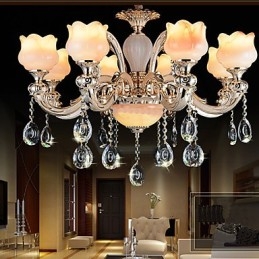 Luminária pendente estilo europeu Jade Luminária pendente de cristal