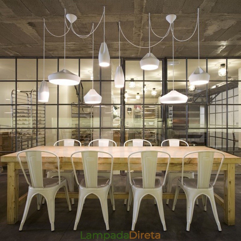Luminária pendente moderna contemporânea multicolorida