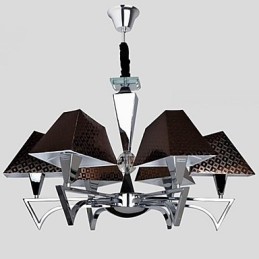 Lustre de ferro forjado da moda, iluminação artística, lustre com 6 luzes