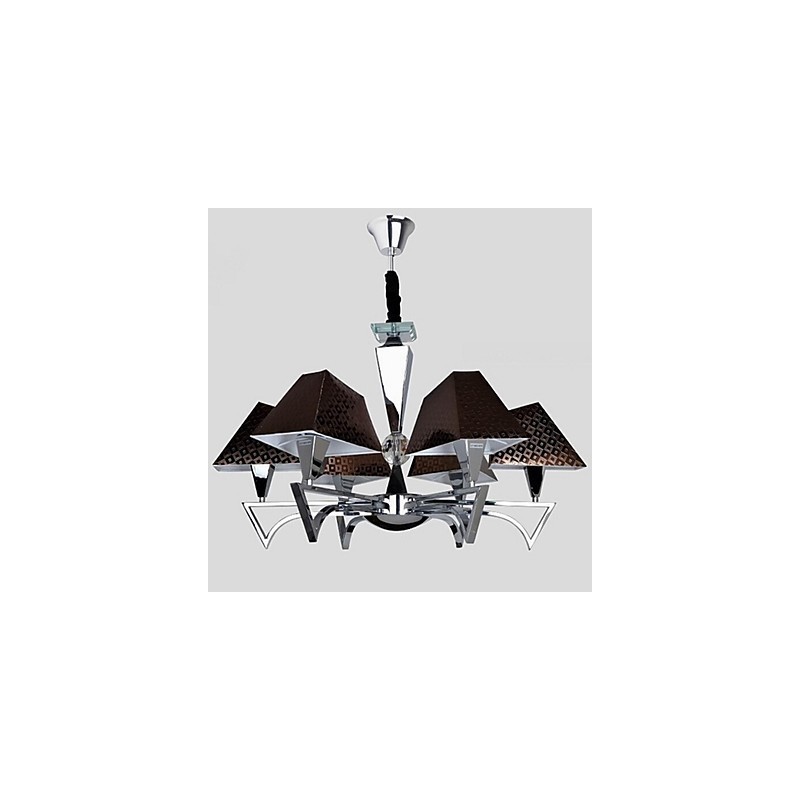 Lustre de ferro forjado da moda, iluminação artística, lustre com 6 luzes