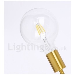 Lustre de cobre com 6 luzes e abajur de vidro