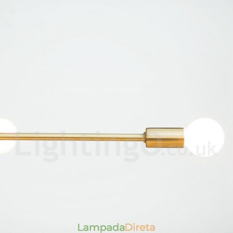 Lustre moderno contemporâneo de cobre com 5 luzes