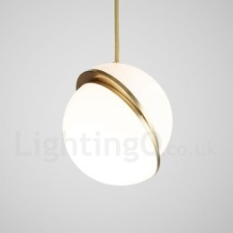 Luminária pendente moderna contemporânea de cobre com abajur de vidro