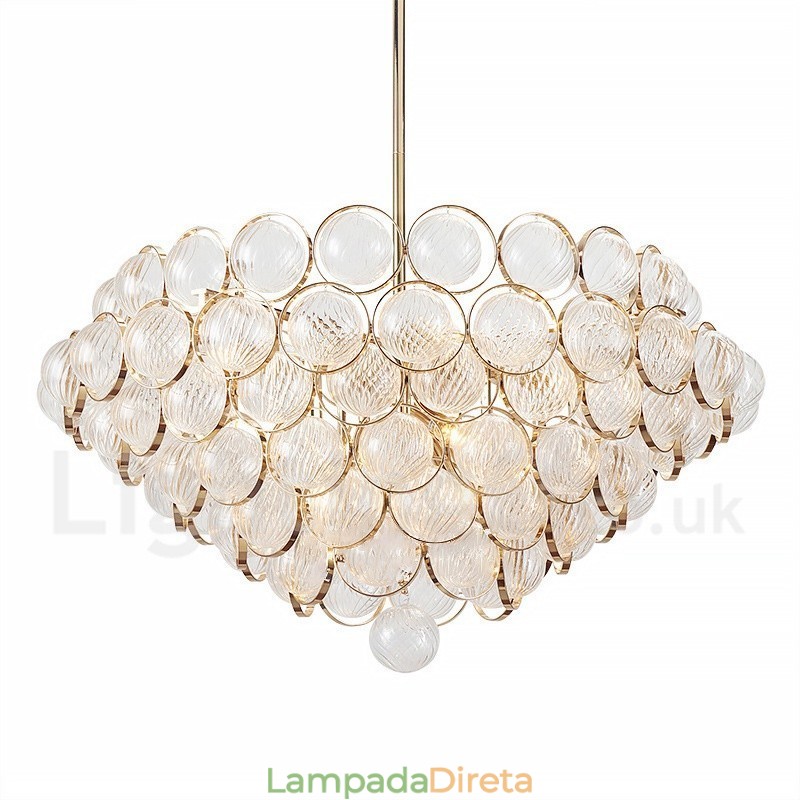 Luminária pendente moderna contemporânea de luxo com 1 luz