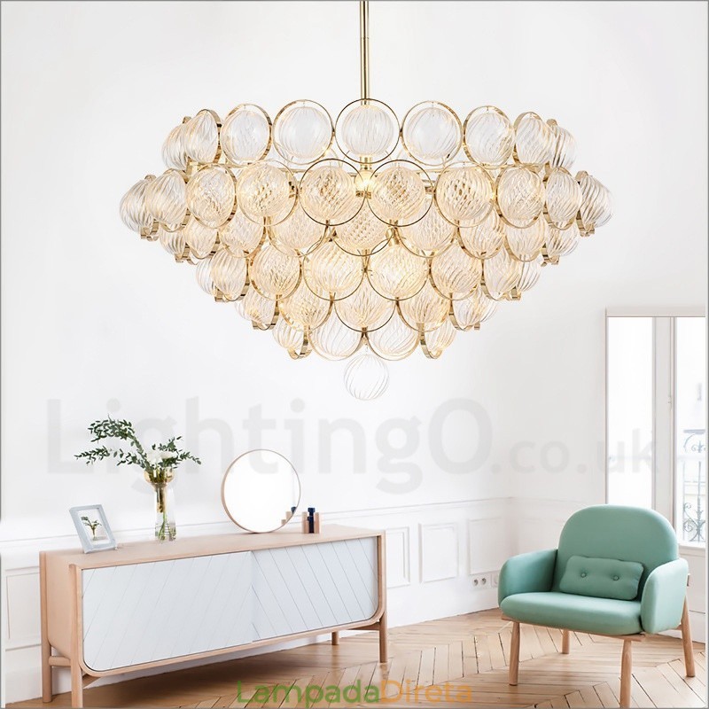 Luminária pendente moderna contemporânea de luxo com 1 luz
