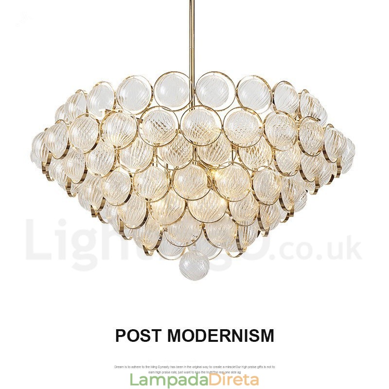 Luminária pendente moderna contemporânea de luxo com 1 luz