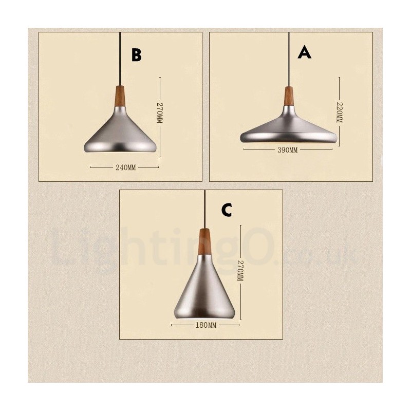 Luminária pendente moderna contemporânea de metal com 1 luz