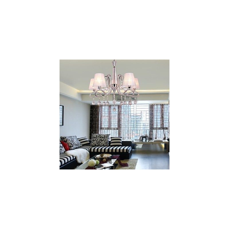 Lustre moderno contemporâneo de cristal galvanizado